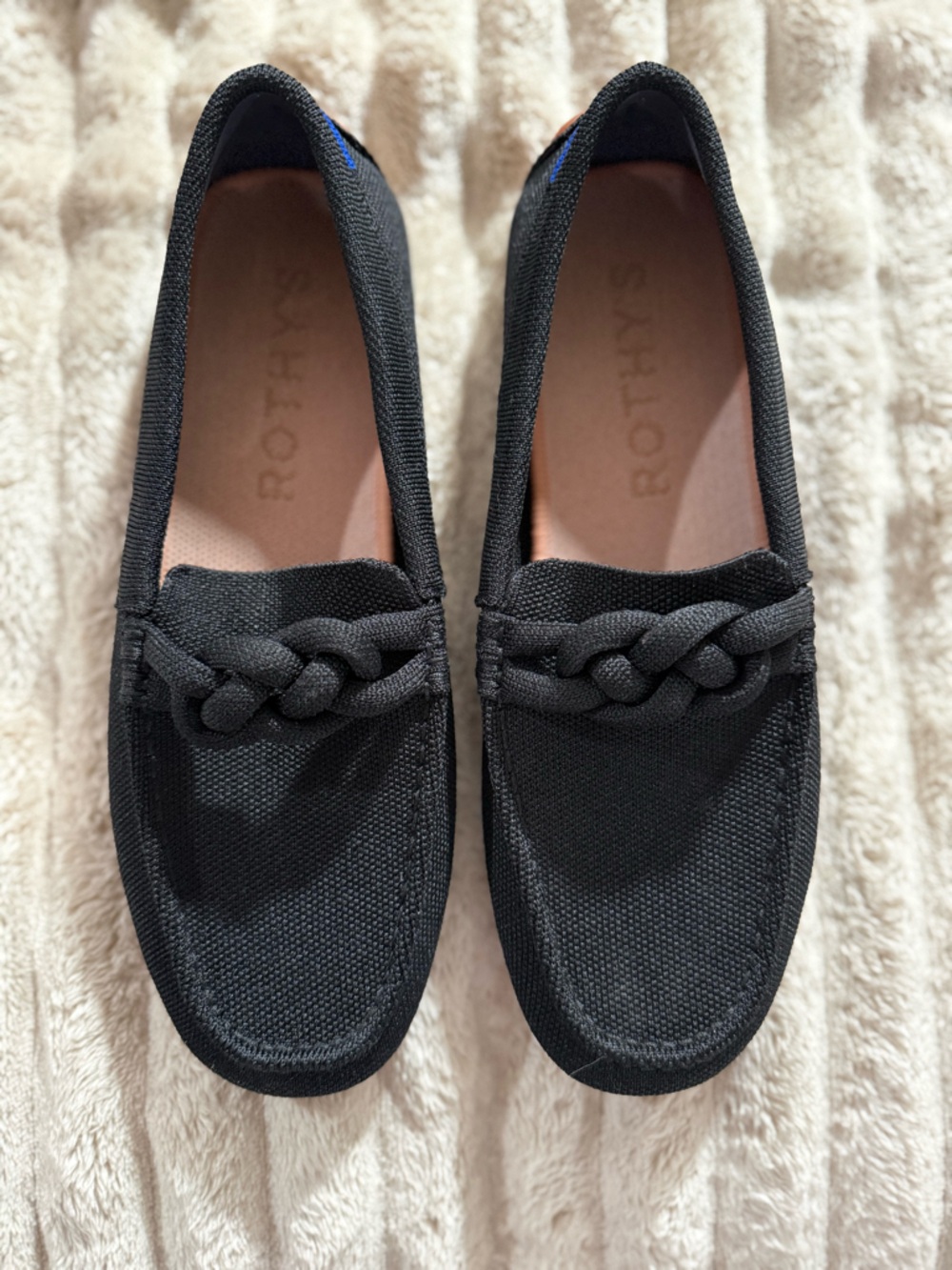 Rothy's Women’s Black Braided Driver size 9.5 - worn once around the house